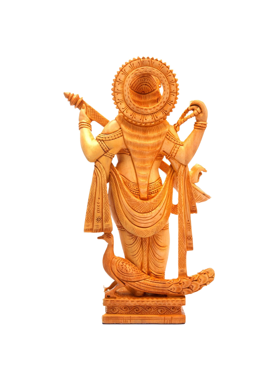 CraftVatika Wood Saraswati Idol Handmade - Imagen 2