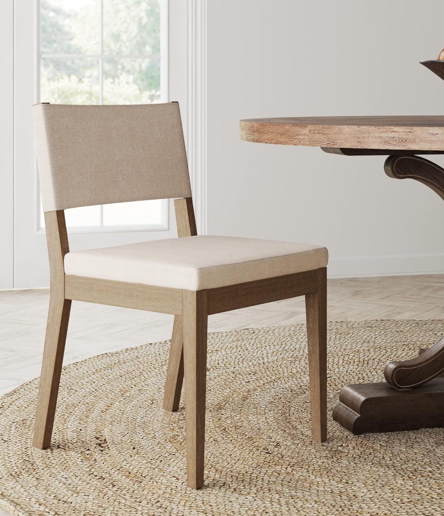Modern Upholstered Dining Chair with Solid Rubberwood Legs - Imagen 2