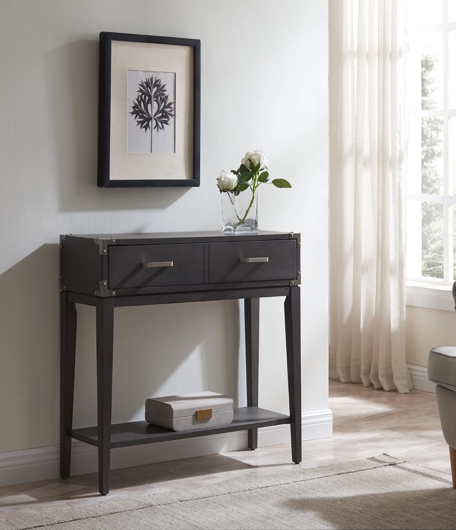 Leick Home Beckett Industrial Console Table, Gray - Imagen 5