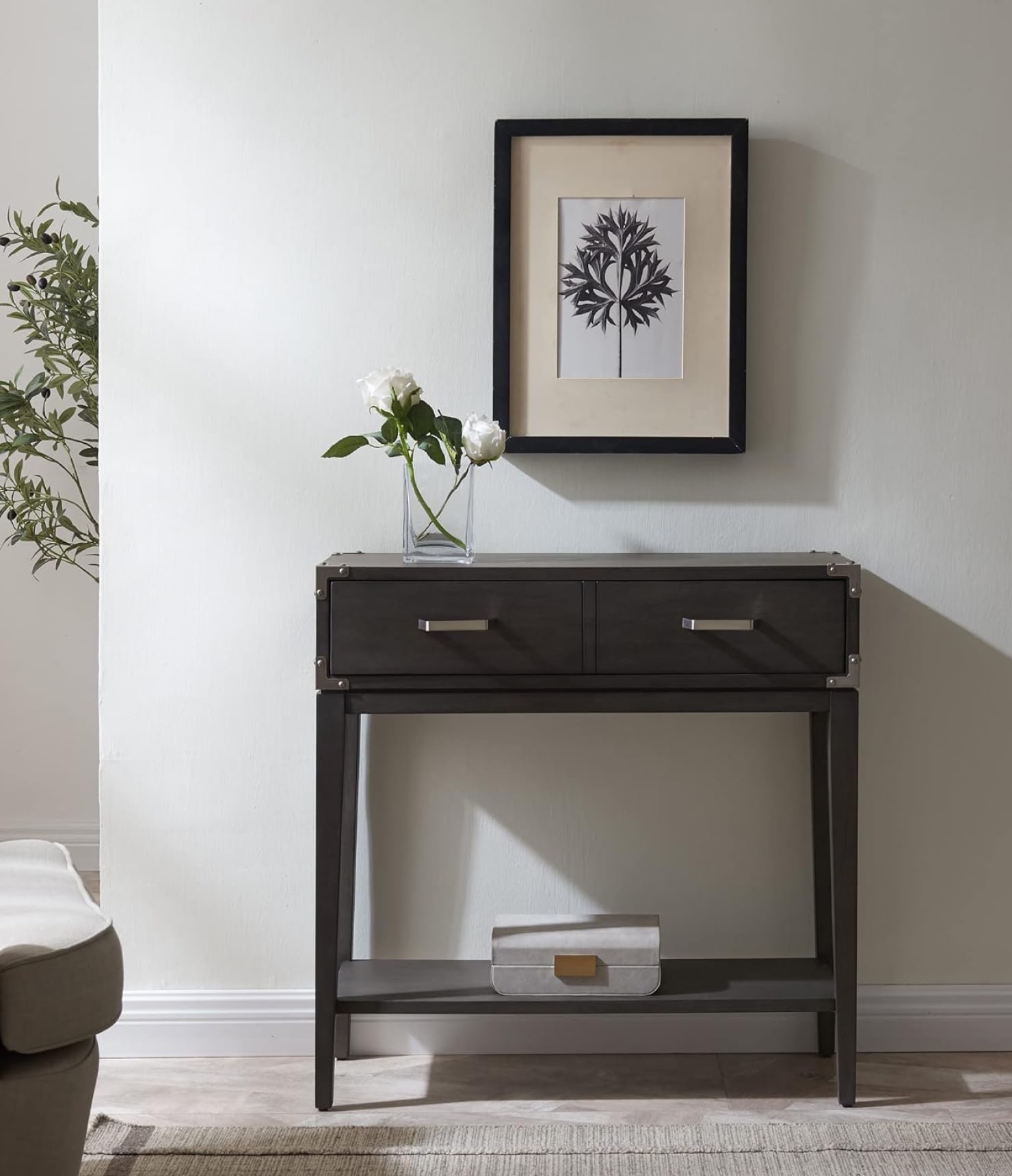 Leick Home Beckett Industrial Console Table, Gray - Imagen 2