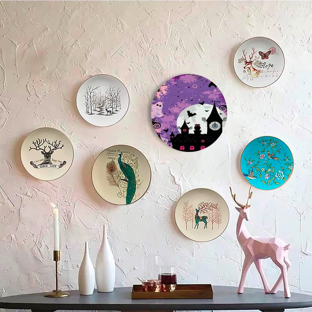 Vintage Halloween Decorative Ceramic Plates, Halloween Midnight - Imagen 3