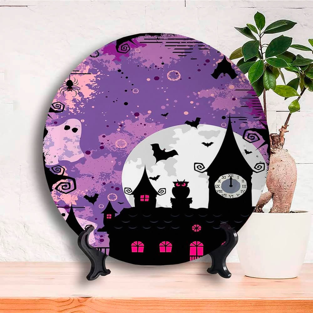 Vintage Halloween Decorative Ceramic Plates, Halloween Midnight - Imagen 4
